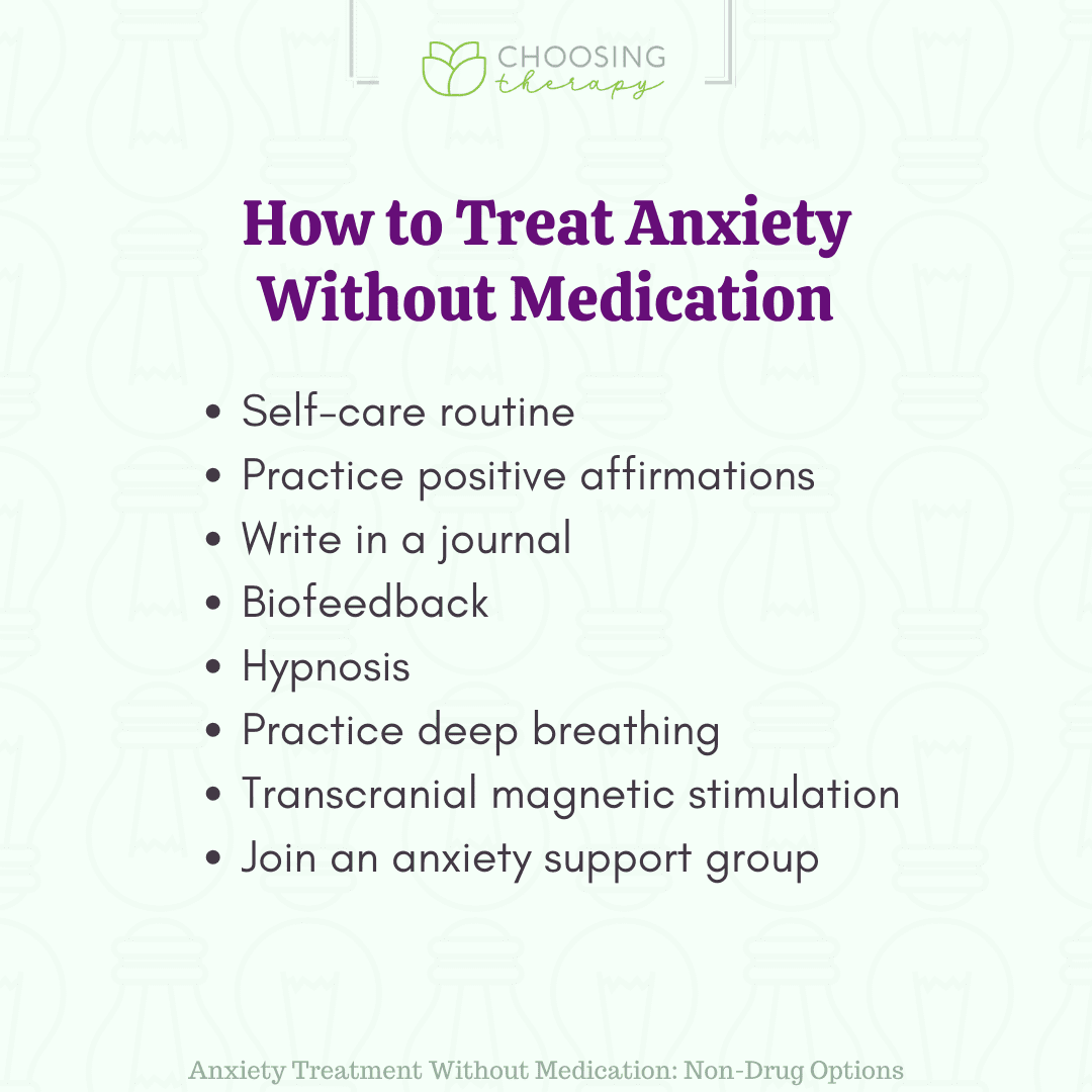 What are the alternatives to medication for managing anxiety?