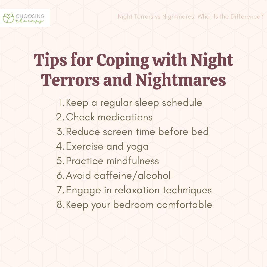 Are there any lifestyle changes that can help reduce night terrors?