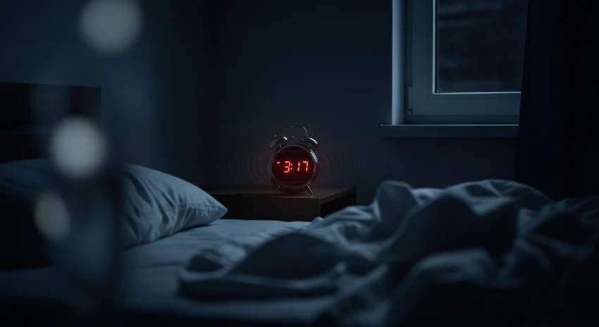 Anxiety attack during sleep illustration