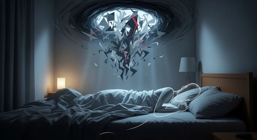 Person waking with nighttime panic