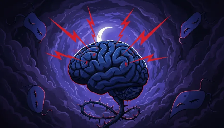 person waking up in panic