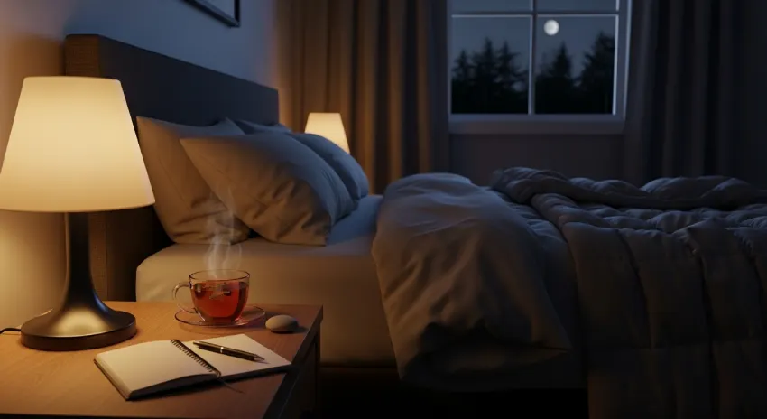 relaxing nighttime sleep routine setup