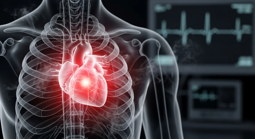 Anxiety chest pain symptoms illustration