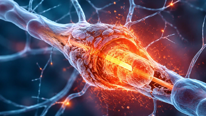 Burning nerve pain symptoms illustration