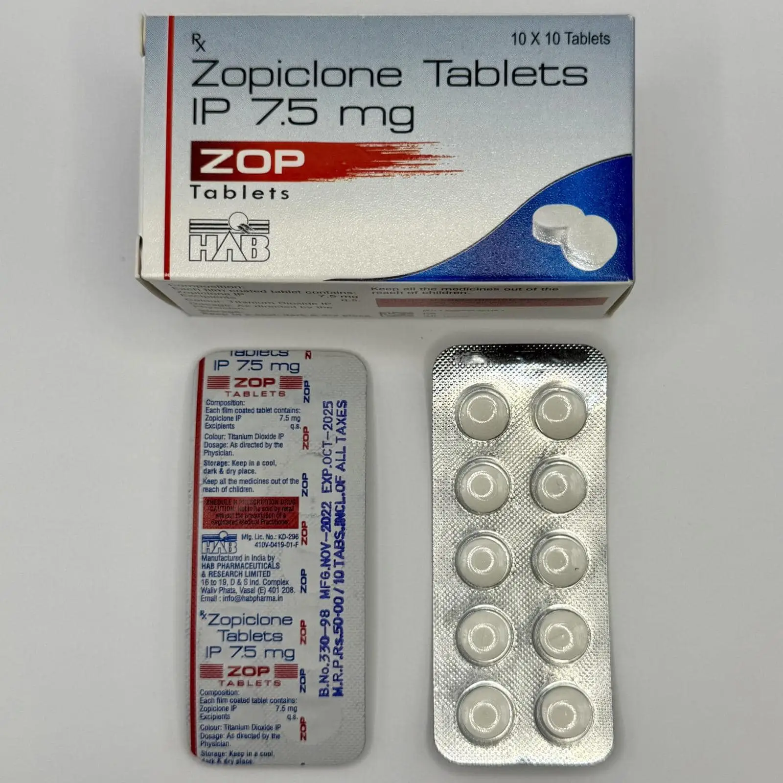 Buy Zopiclone 7.5 mg By HAB Pharma